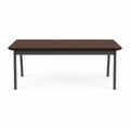 Lesro Newport Coffee Table Metal Frame 20x40in High Pressure Laminate Top, Charcoal, Cocoa Walnut top NP0840